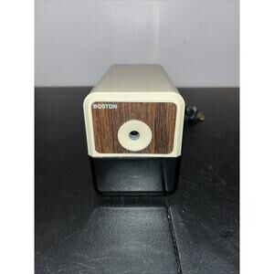 Vintage Boston Electric Pencil Sharpener Model 18 Wood Grain Made in USA